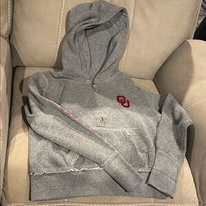 Gray Hoodie with Red Logo